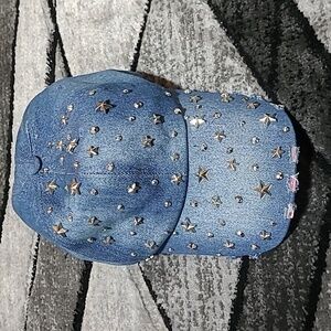 STAR STUDDED DENIM CAP HAT